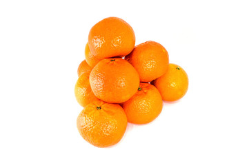 Orange mandarins isolated on white background