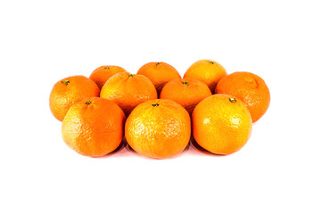 Orange mandarins isolated on white background