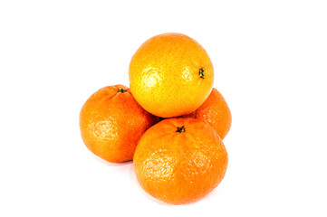 Orange mandarins isolated on white background