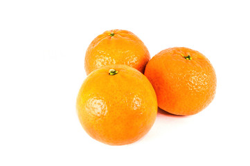 Orange mandarins isolated on white background