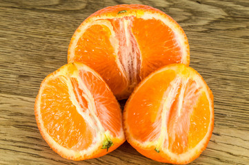 Orange mandarins,  tangerine peel or mandarin slice isolated on white background