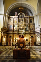 Fototapeta na wymiar the interior of the old orthodox church