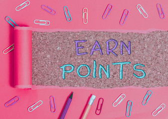 Word writing text Earn Points. Business photo showcasing getting praise or approval for something...