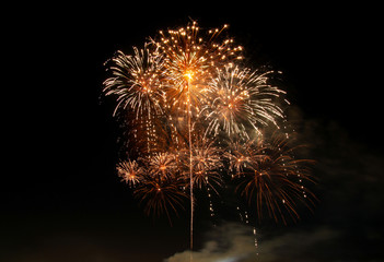 Fireworks in the Dark Sky Background