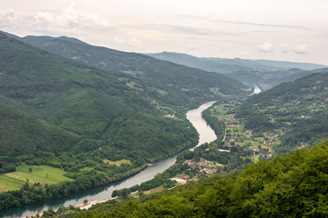 Drina River in the Valley of Tara National Park