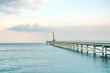 Obraz premium Seaside Pier Bulgaria in Sunset