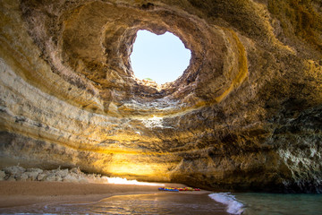Benagil Sea Cave on Praia de Benagil, Portugal
