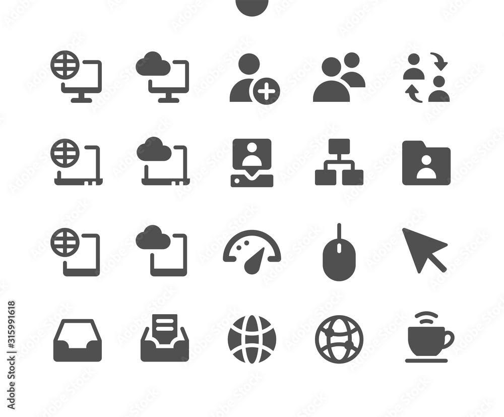 Poster network v4 ui pixel perfect well-crafted vector solid icons 48x48 ready for 24x24 grid for web graph