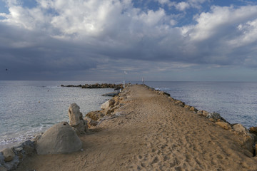 Fototapeta na wymiar mediterranean sea cyprus beach landscape clouds