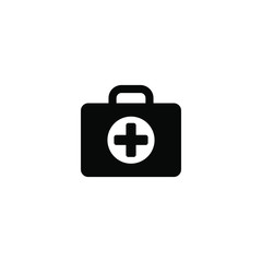First aid box icon, medical briefcase icon vector isolated