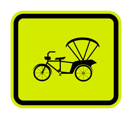 Fototapeta na wymiar Beware Tricycle Symbol Sign Isolate On White Background,Vector Illustration EPS.10