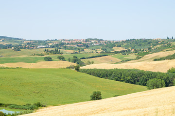 Tuscany hills panorama summer view, Italian landscape