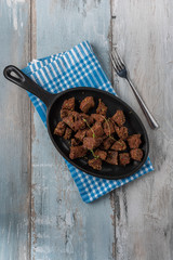 fried liver cubes