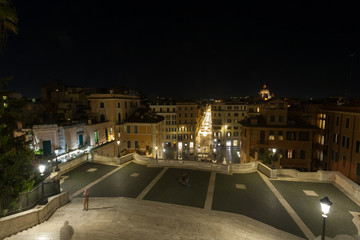 Spanish Steps night view, Rome, Italy