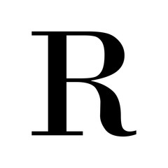 Register signage, R letter trendy