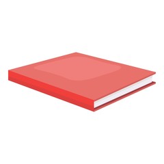 Red Book Isolated On White Illustration of a cartoon standing blank red covered book isolated on white background.