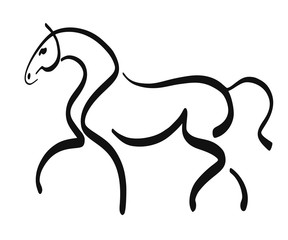 Abstract image of a running horse