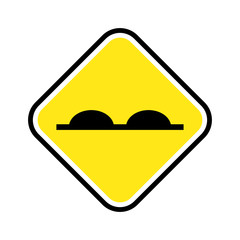 Road sign icon vector in yellow on white background
