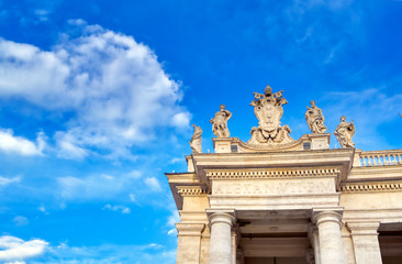Vatican City - May 30, 2019 - St. Peter's Basilica and St. Peter's Square located in Vatican City near Rome, Italy.