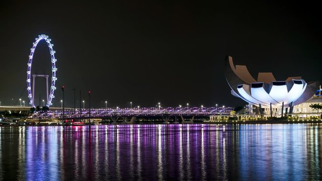 Timelapse depuis Marina Bay &agrave; Singapour