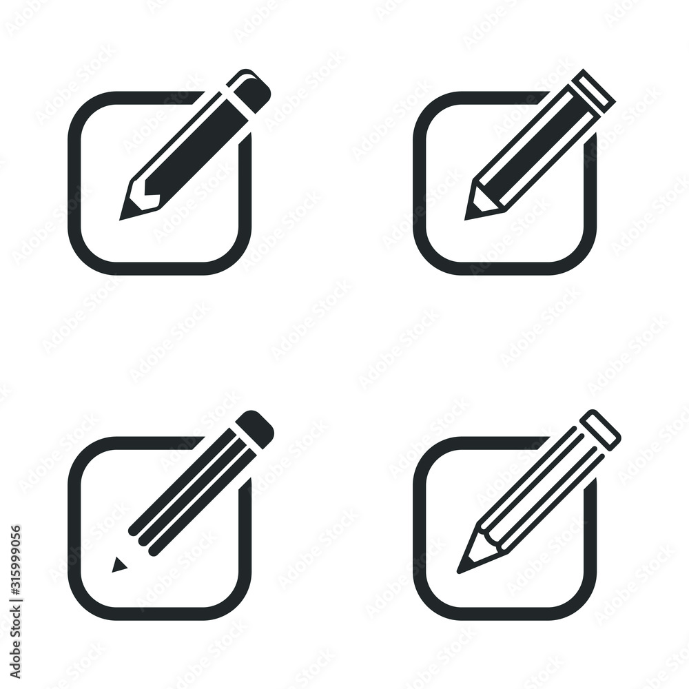 Aufkleber Edit text icon template color editable. Edit symbol vector sign isolated on white background illustration for graphic and web design.