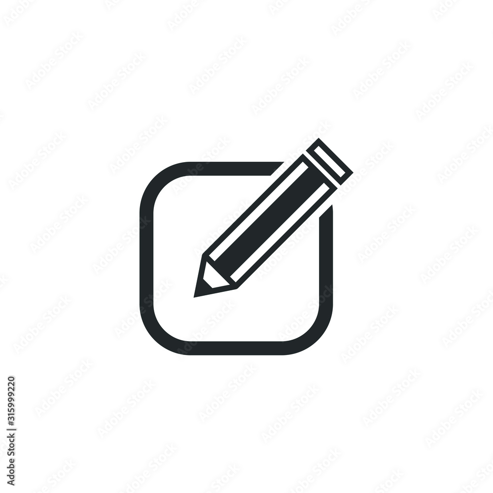 Aufkleber Edit text icon template color editable. Edit symbol vector sign isolated on white background illustration for graphic and web design.