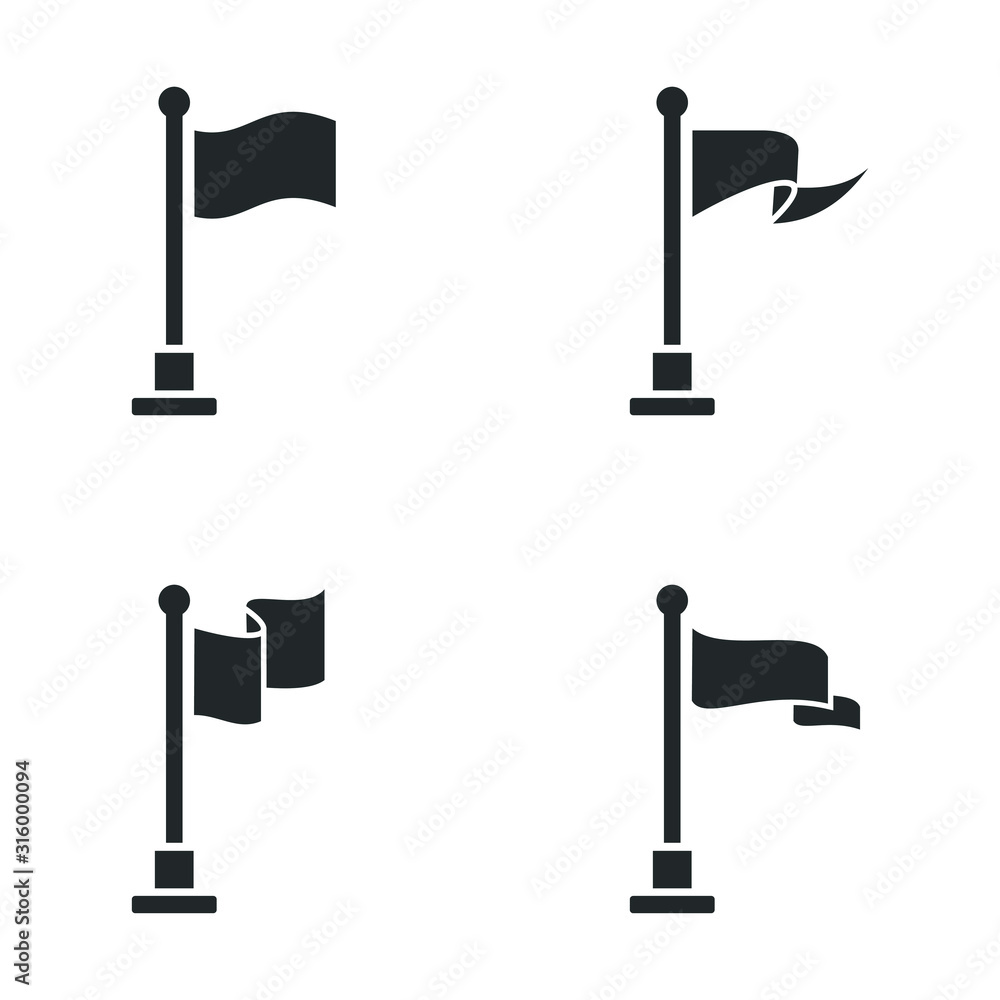 Poster flag icon template color editable. flag symbol vector sign isolated on white background illustration