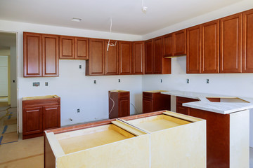Custom kitchen in various of installation base cabinets