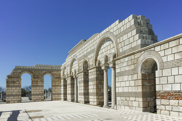 Fototapeta na wymiar Ruins of The Great Basilica in Pliska, Bulgaria