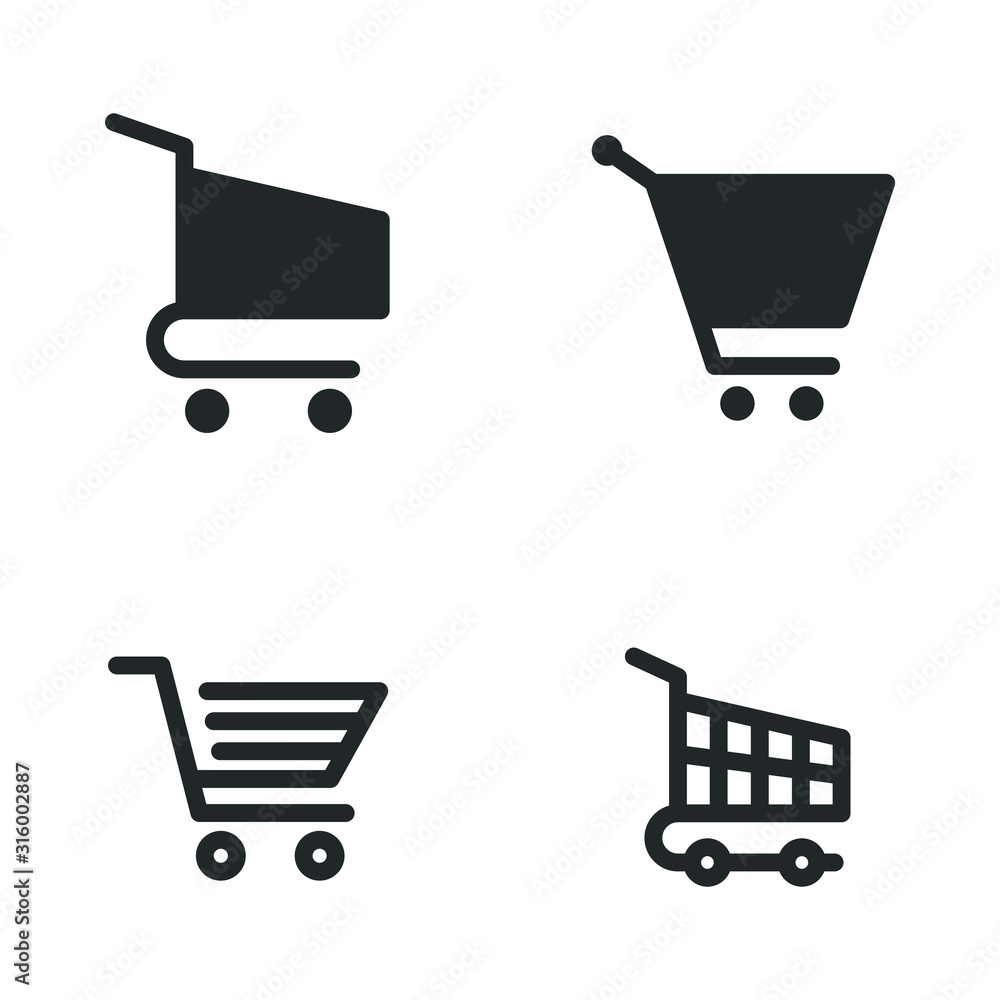 Poster shop basket icon template color editable. trolley, shopping cart symbol vector sign isolated on whit