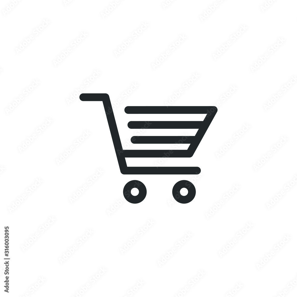 Poster shop basket icon template color editable. trolley, shopping cart symbol vector sign isolated on whit