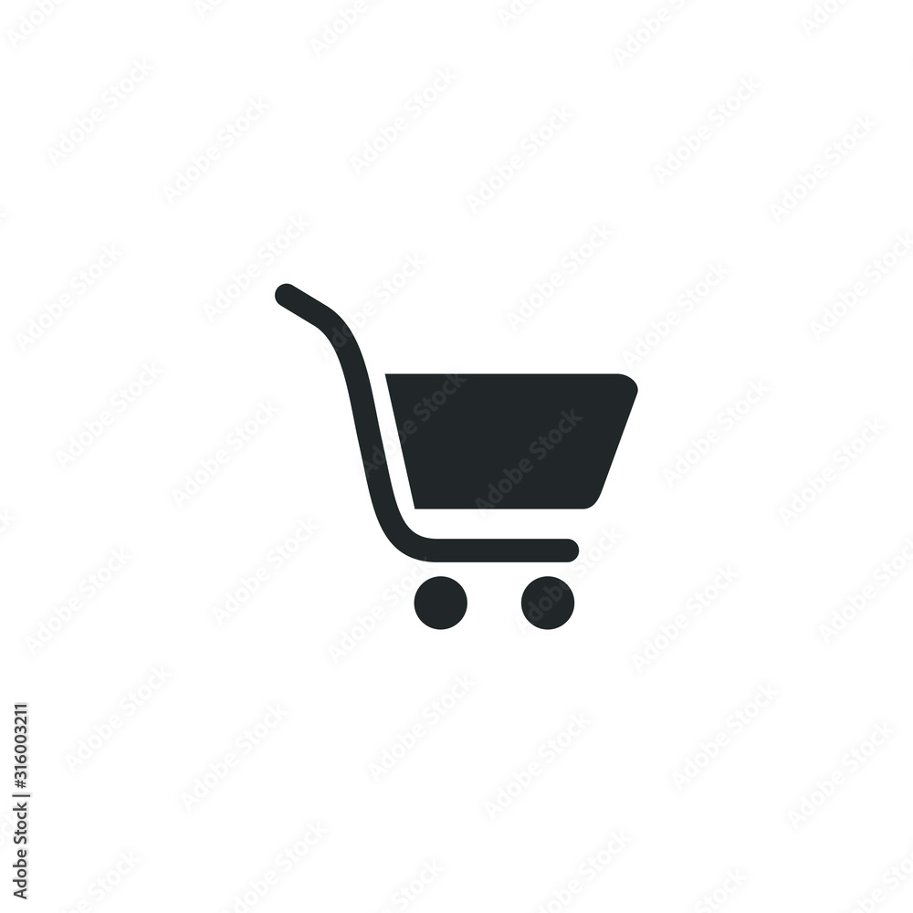 Poster shop basket icon template color editable. trolley, shopping cart symbol vector sign isolated on whit