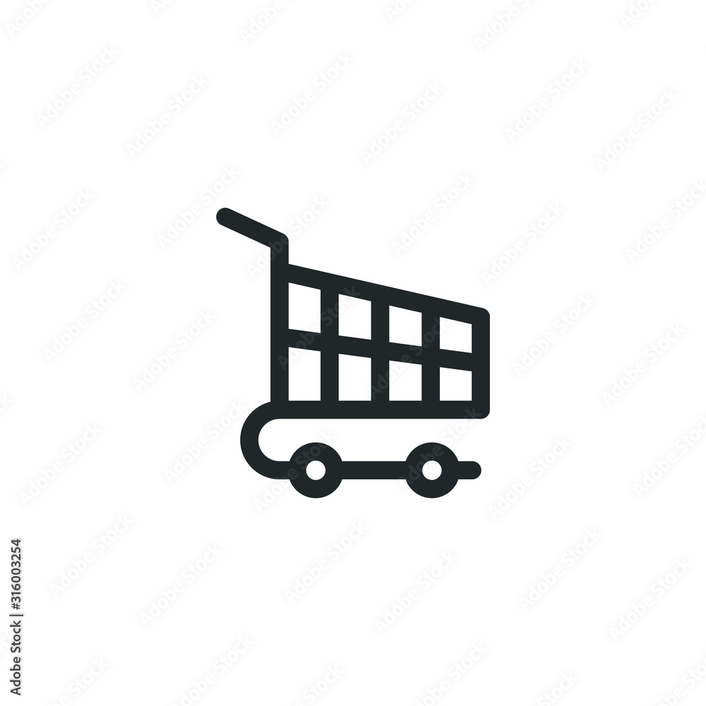 Poster shop basket icon template color editable. trolley, shopping cart symbol vector sign isolated on whit