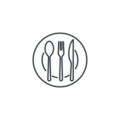 restaurant icon template color editable. Fork knife spoon symbol vector sign isolated on white background illustration for graphic and web design.