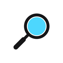 Search icon. Magnifying glass icon, vector magnifier or loupe sign.