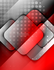 Rounded squares shapes composition geometric abstract background. 3D shadow effects and fluid gradients. Modern overlapping forms.