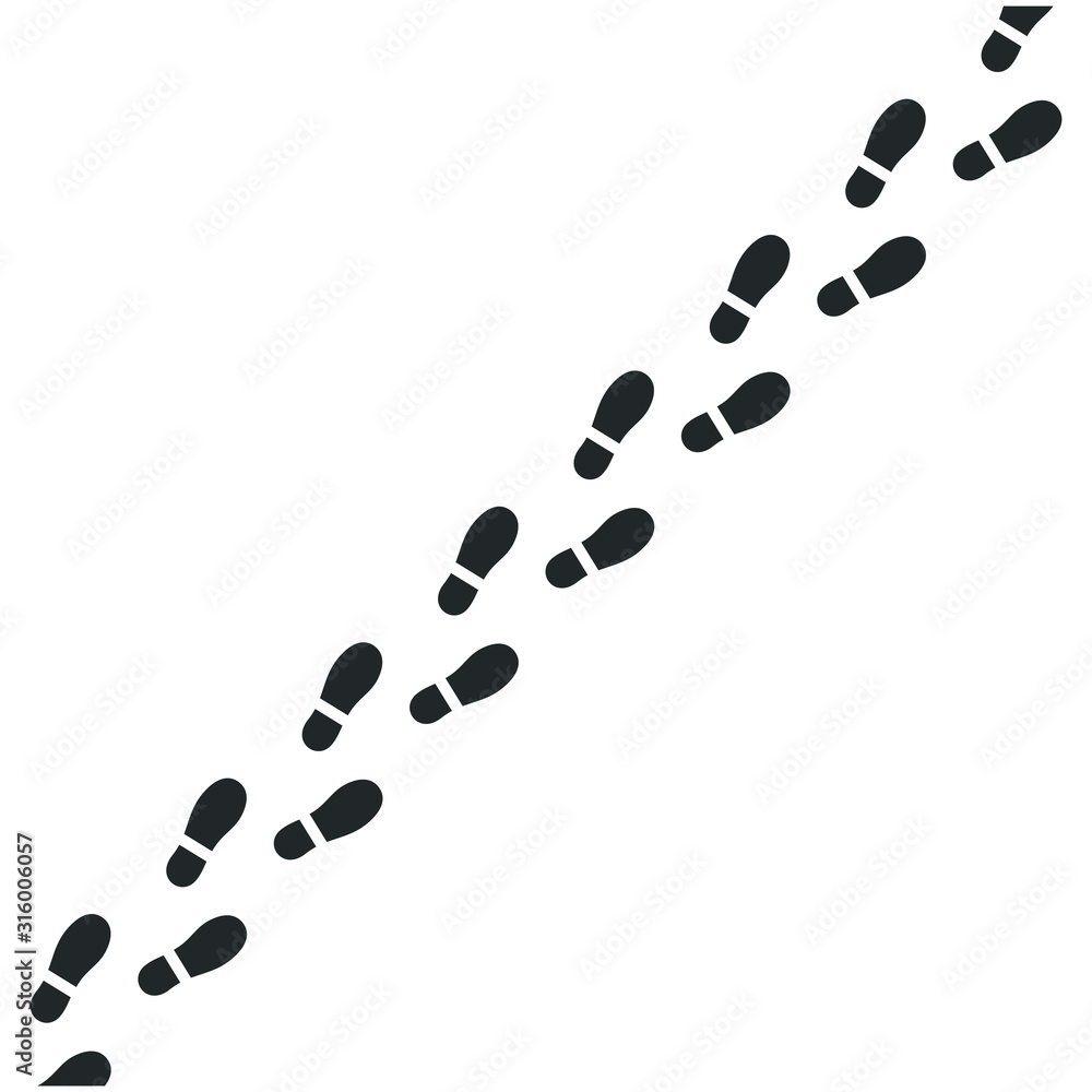 Poster Footsteps icon template color editable. Human footprint symbol vector sign isolated on white background illustration for graphic and web design.