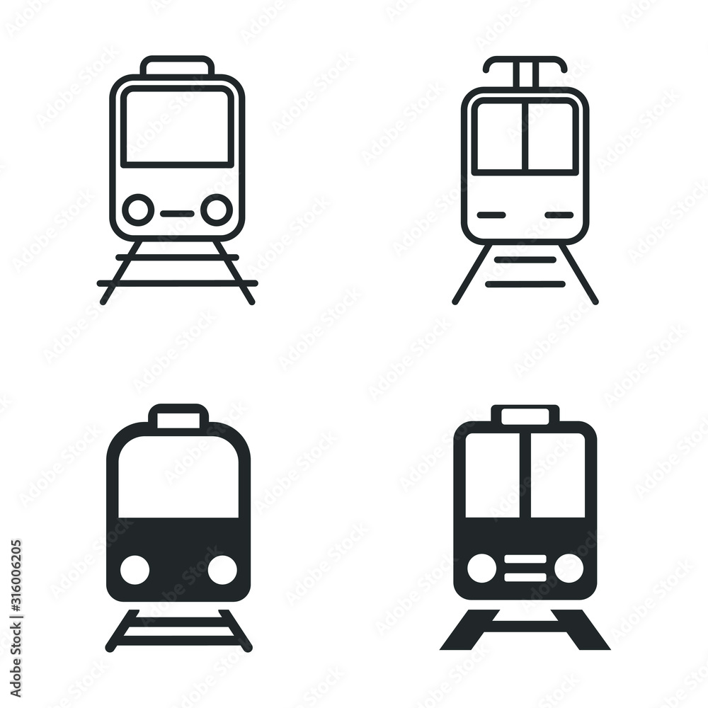 Poster train icon template color editable. train transportation symbol vector sign isolated on white backgr
