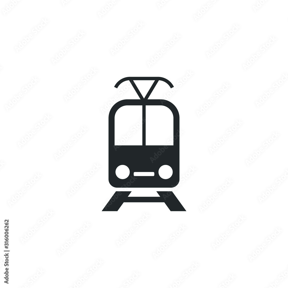 Poster train icon template color editable. train transportation symbol vector sign isolated on white backgr