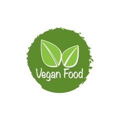 Icon for vegan food. Bio, Ecology, Organic logos and badges. Vegetarian food icon suitable for info graphics, websites and print media. Vector icon eps 10