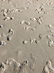Footsteps on sand texture