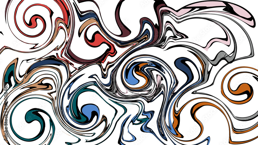 Poster multicolored abstract background of various lines and wave bands of splashes and bursts of energy sp