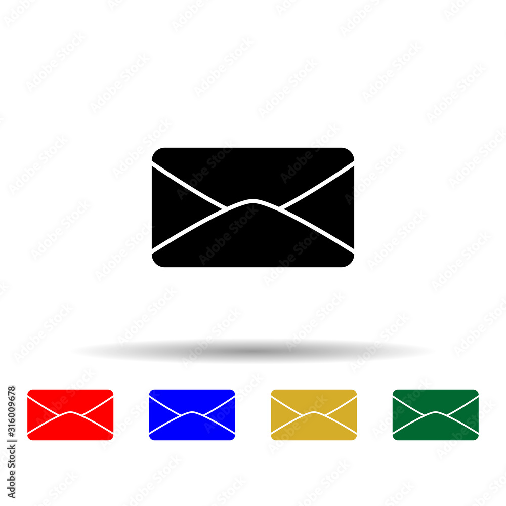 Poster envelope multi color style icon. simple glyph, flat vector of web icons for ui and ux, website or mo