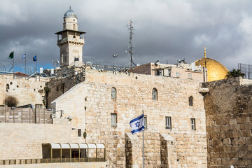 Fototapeta na wymiar Old buildings and skyline of Jerusalem, Israel