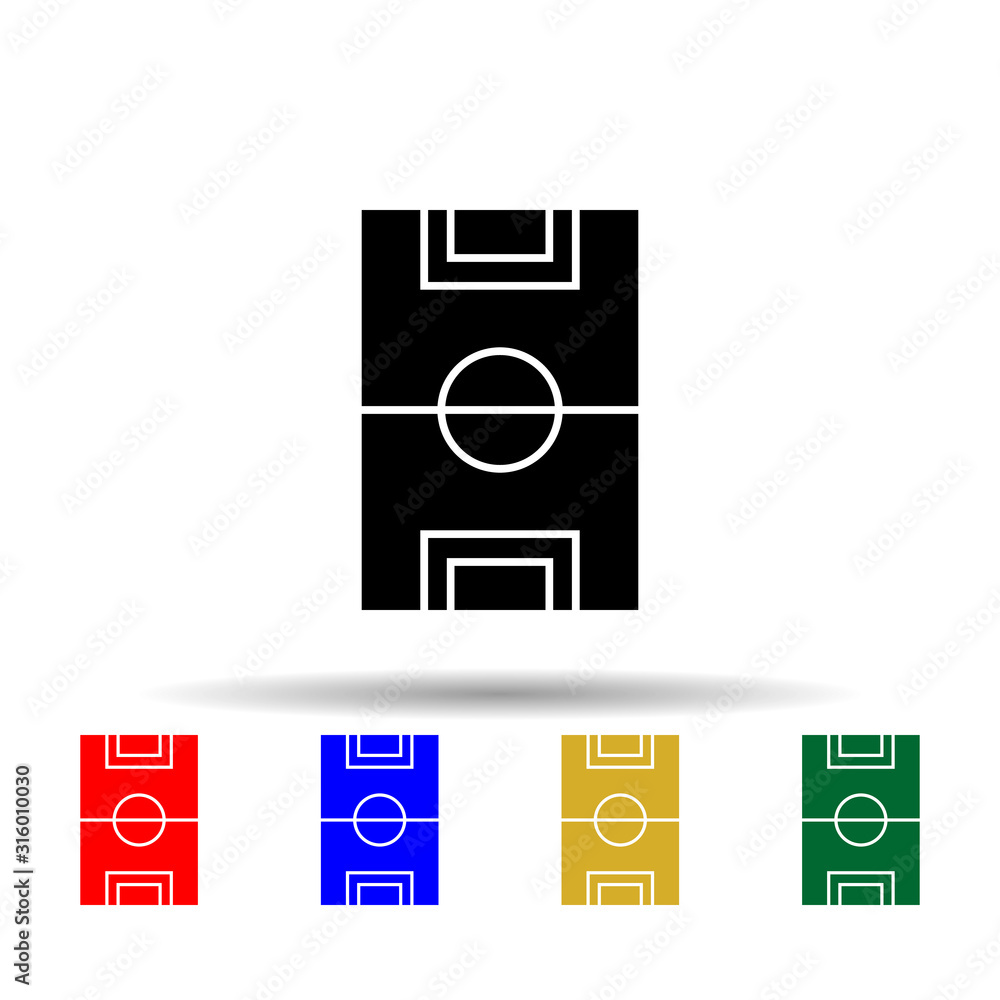 Poster football field multi color style icon. simple glyph, flat vector of web icons for ui and ux, website