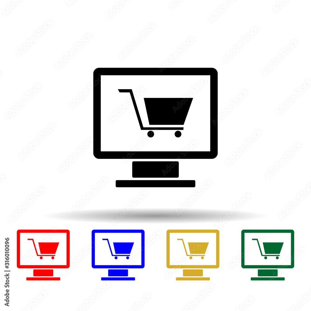 Poster online store multi color style icon. simple glyph, flat vector of web icons for ui and ux, website o