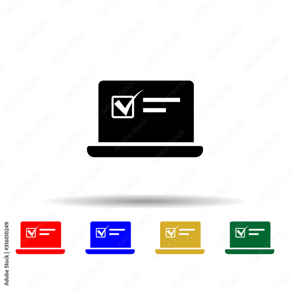 Poster accepted online application multi color style icon. simple glyph, flat vector of web icons for ui an