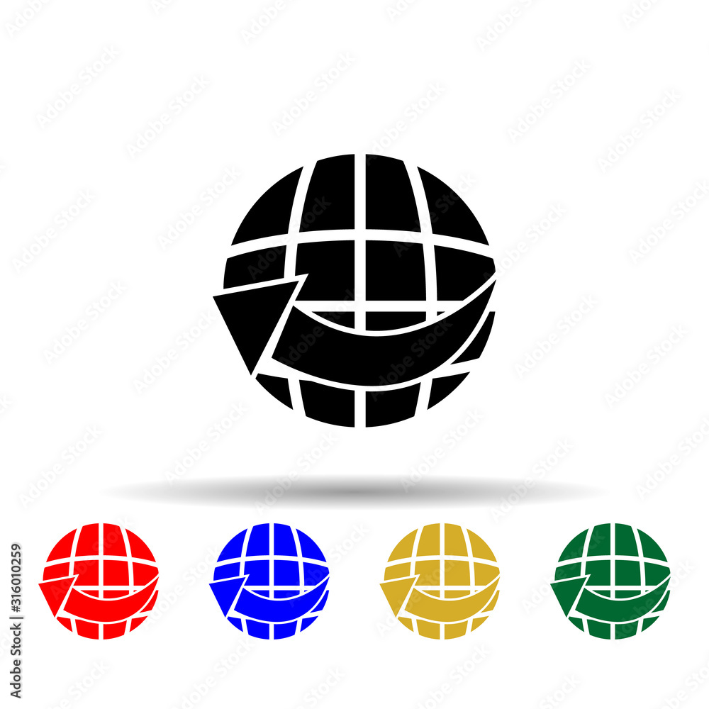 Poster global movement multi color style icon. simple glyph, flat vector of web icons for ui and ux, websit