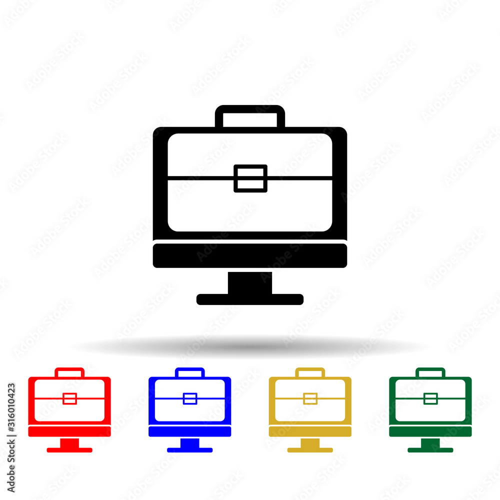 Poster online portfolio multi color style icon. simple glyph, flat vector of web icons for ui and ux, websi