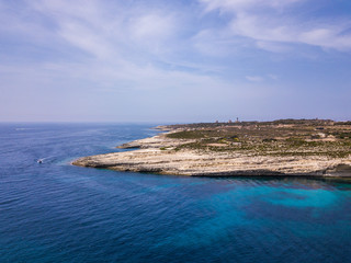 Fototapeta na wymiar Spectacular aerial view on the sea coast on Malta